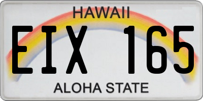 HI license plate EIX165