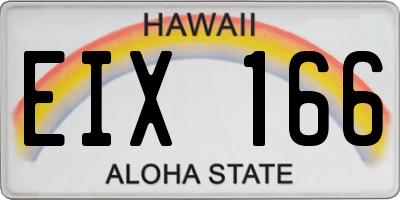 HI license plate EIX166