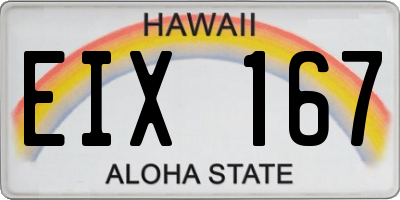 HI license plate EIX167