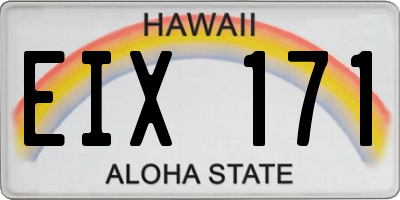 HI license plate EIX171