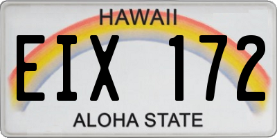 HI license plate EIX172