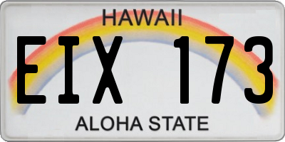 HI license plate EIX173