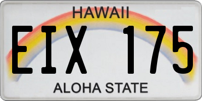 HI license plate EIX175