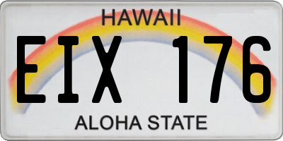 HI license plate EIX176