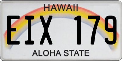 HI license plate EIX179
