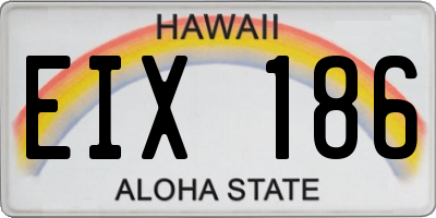 HI license plate EIX186