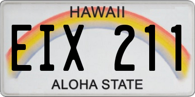 HI license plate EIX211