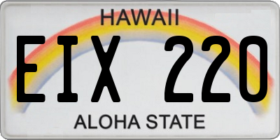 HI license plate EIX220