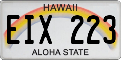 HI license plate EIX223