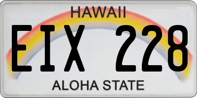 HI license plate EIX228