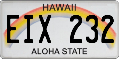 HI license plate EIX232
