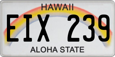 HI license plate EIX239