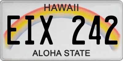 HI license plate EIX242
