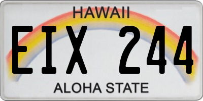 HI license plate EIX244
