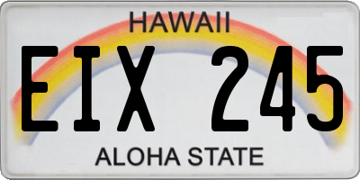 HI license plate EIX245
