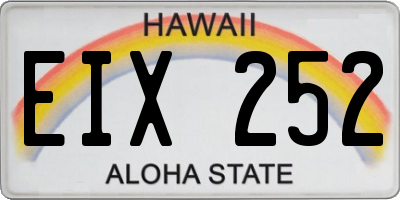 HI license plate EIX252