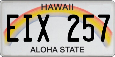 HI license plate EIX257