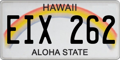 HI license plate EIX262