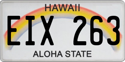 HI license plate EIX263