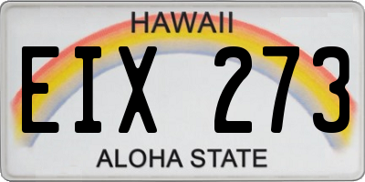 HI license plate EIX273