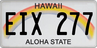 HI license plate EIX277