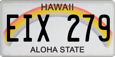 HI license plate EIX279