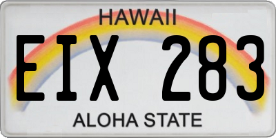 HI license plate EIX283