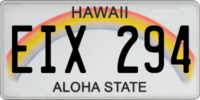 HI license plate EIX294