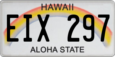 HI license plate EIX297