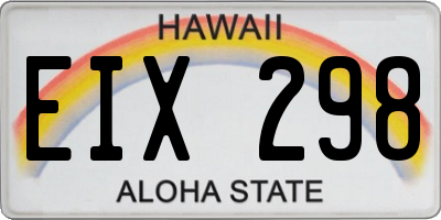 HI license plate EIX298