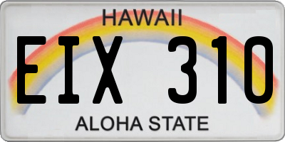 HI license plate EIX310