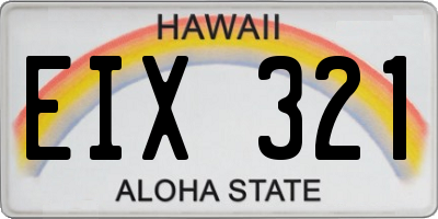 HI license plate EIX321