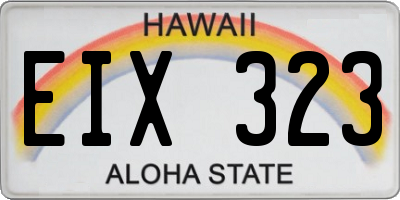 HI license plate EIX323