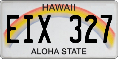 HI license plate EIX327