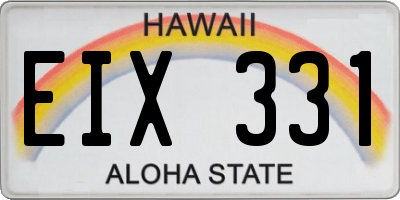 HI license plate EIX331