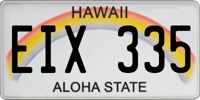 HI license plate EIX335