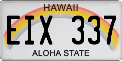 HI license plate EIX337