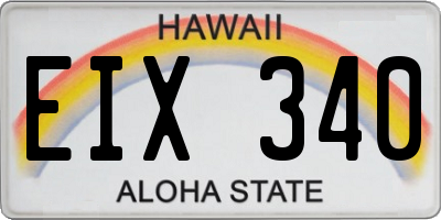 HI license plate EIX340