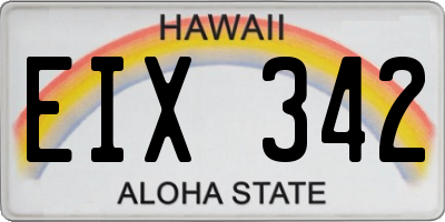 HI license plate EIX342