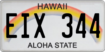HI license plate EIX344