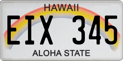 HI license plate EIX345