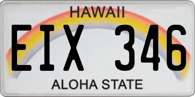 HI license plate EIX346