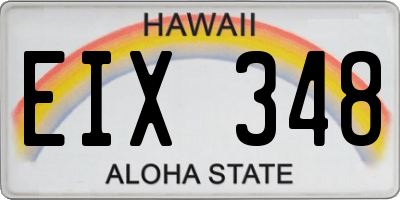 HI license plate EIX348