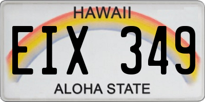 HI license plate EIX349