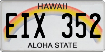 HI license plate EIX352