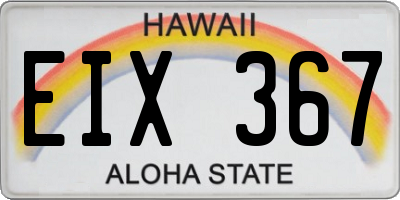 HI license plate EIX367