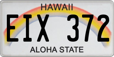 HI license plate EIX372