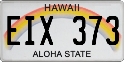 HI license plate EIX373