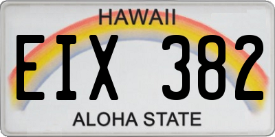 HI license plate EIX382