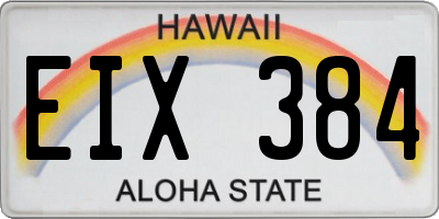 HI license plate EIX384